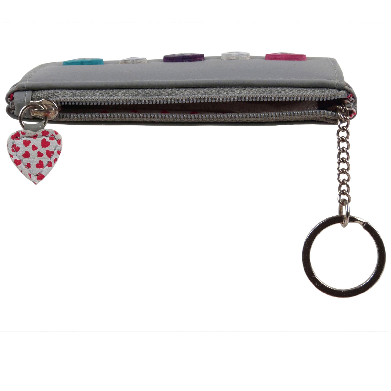 Ladies Leather Coin Purse/Wallet by Mala; Lucy Collection Handy Heart