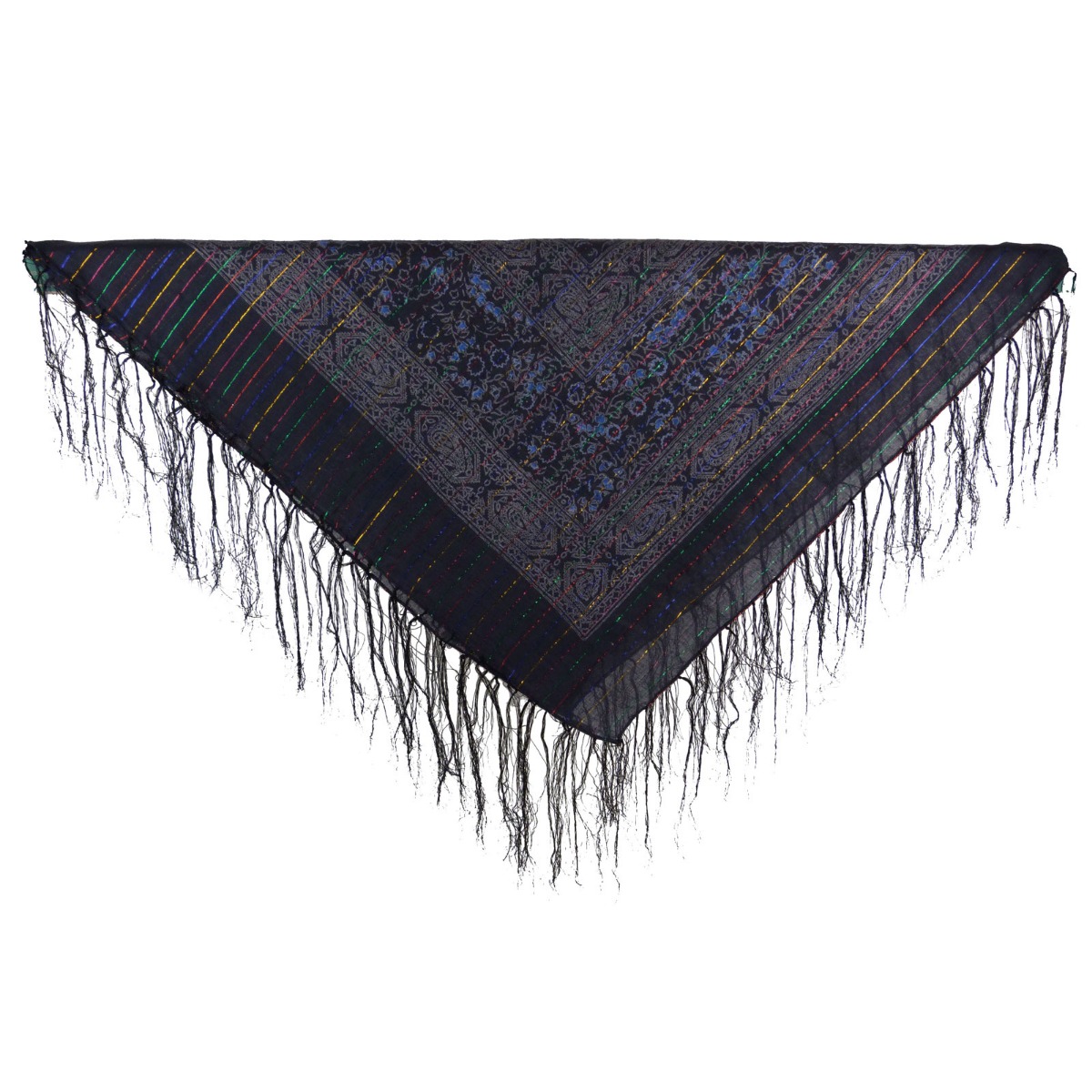 Ladies Sparkly Lurex Thread Paisley Tassels Square Shawl Scarf Wrap eBay