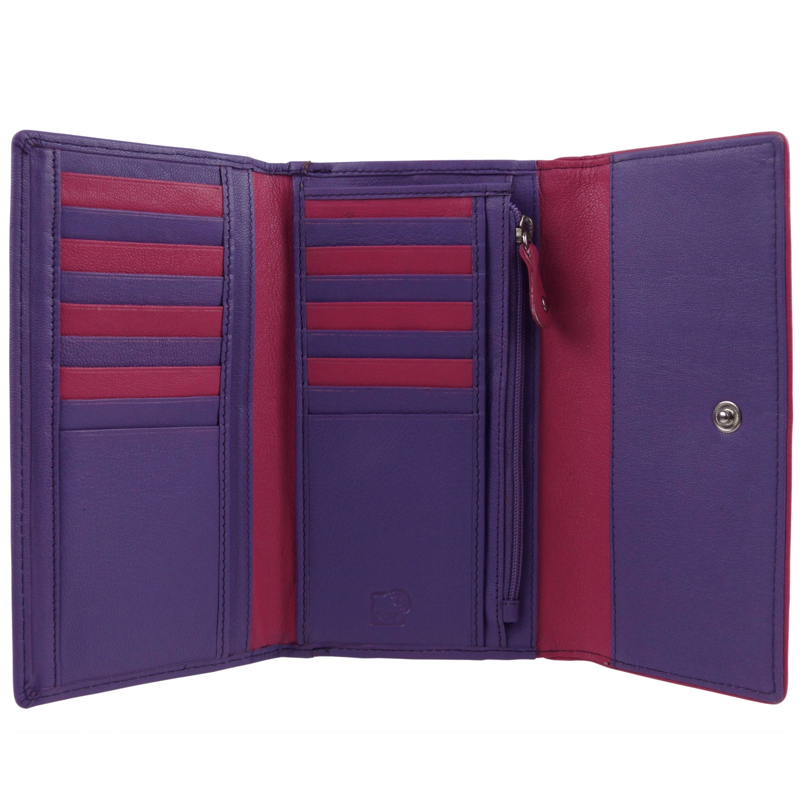 Mala Leather Ladies TriFold Purse/Wallet Flamingo Freya Collection