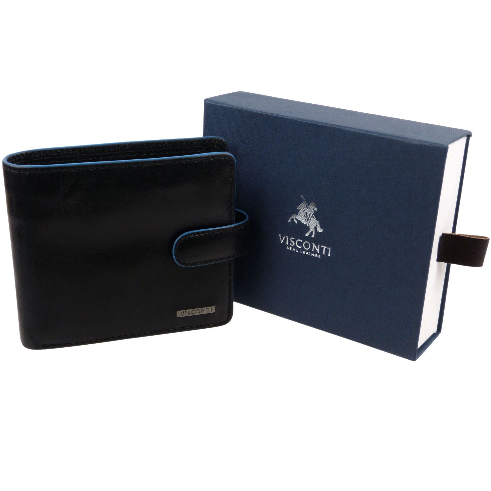 Para Hombre de Cuero Italiano Calidad Visconti elegante protegido RFID  Cartera con pestañas | eBay