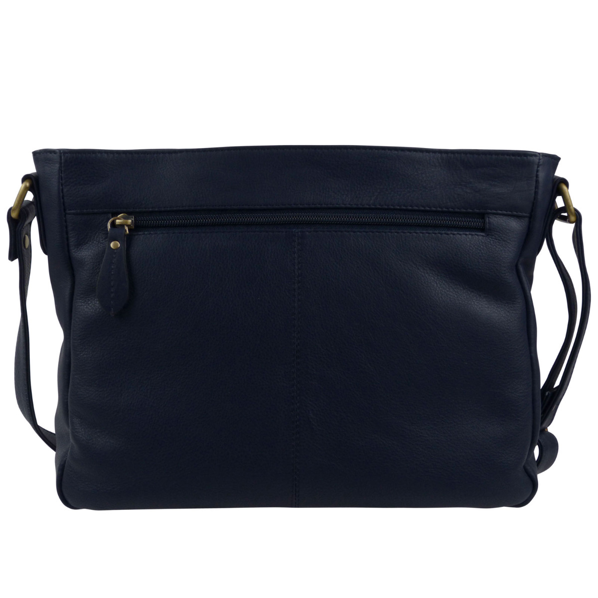 Rowallan Of Scotland 6510 - Borsa A Tracolla In Pelle Strutturata Marrone, 29.5x26.5x10 Cm, Con Zip E Tasche Multiple - 3