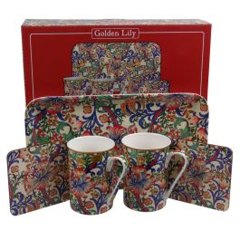 Leonardo Collection William Morris Golden Lily and Four Cups in Gift Box