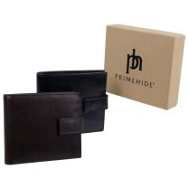 Primehide Leather Mens Bi-Fold Wallet RFID Blocking