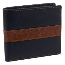 Oakridge Leather Men’s Card & Coin Bi-Fold ID Flip-up Wallet - Black