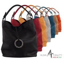 Alma Tonutti Stylish Ladies Leather Slouch Shoulder Bag Made in Italy 