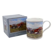 Classic Round Bailing Zetor Red Tractor Mug/Cup by Brian Tovey Gift Boxed