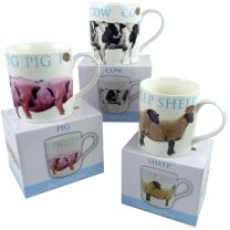 Farm Animals Collection MUG/CUP by Leonardo Gift Box FINE CHINA Cow Pig Sheep