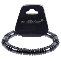 Equilibrium Quality Barrel & Disc Mens Ladies Stretchy Expandable Hematite Bracelet
