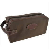 Mens Classic Travel Faux Suede Framed Top Zip Washbag by Danielle Berkeley Collection Toiletries
