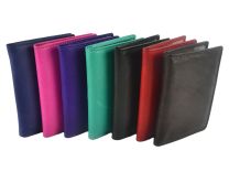 Quality Leather Credit Card Wallet by OakRidge in 4 Fashion Colours Black Brown Handy