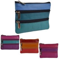 Ladies Quality Leather Coin Purse by London Leather Goods Change 4 Colours