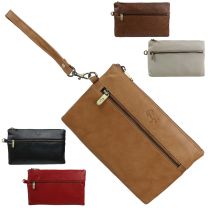 Ladies Soft Classic Leather Wrist Clutch Handbag by GiGi Versatile Stylish
