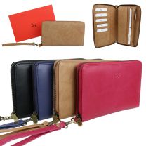 Ladies Soft Leather Travel Document Wrist Bag Wallet by GiGi Stylish Gift Box