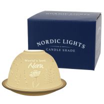 Nordic Light "World's Best Nan" Candle Shade White Bone Porcelain 