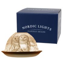 Nordic Light "Owls" Candle Shade White Bone Porcelain 