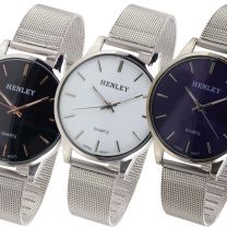 Mens Classic Stylish Henley Mesh Bracelet Watch Gift Boxed