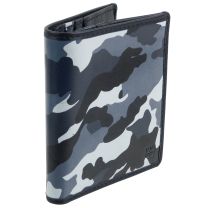 Redbrick Leather Mens Compact Wallet Grey Camouflage RFID Protected
