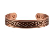 Chunky Copper Magnetic Bracelet/Bangle Celtic Knot Design 6 Magnets Health Rare Earth NdFeB