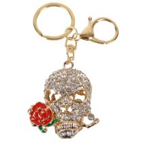Ladies Skull & Rose Key Ring/Bag Charm