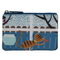 Ladies Leather Ginger Tabby Cat Coin Purse by Mala Zipped Handy