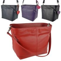 Ladies LEATHER Double Strap Bucket Bag by Mala; Anishka Collection Shoulder