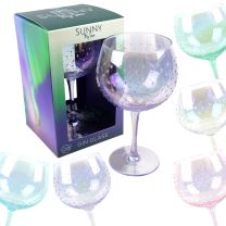 Sunny By Sue Coloured Iridescent Lustre 600ml Gin Glass/Goblet 