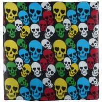 Black Bandana Bandanna Scarf  With Multi Coloured Skulls With Hearts For Eyes, Bikers Festival 