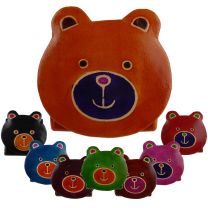 Kids Children Girls Cute Leather Teddy Bear Coin Purse Handcrafted Toy Gift
