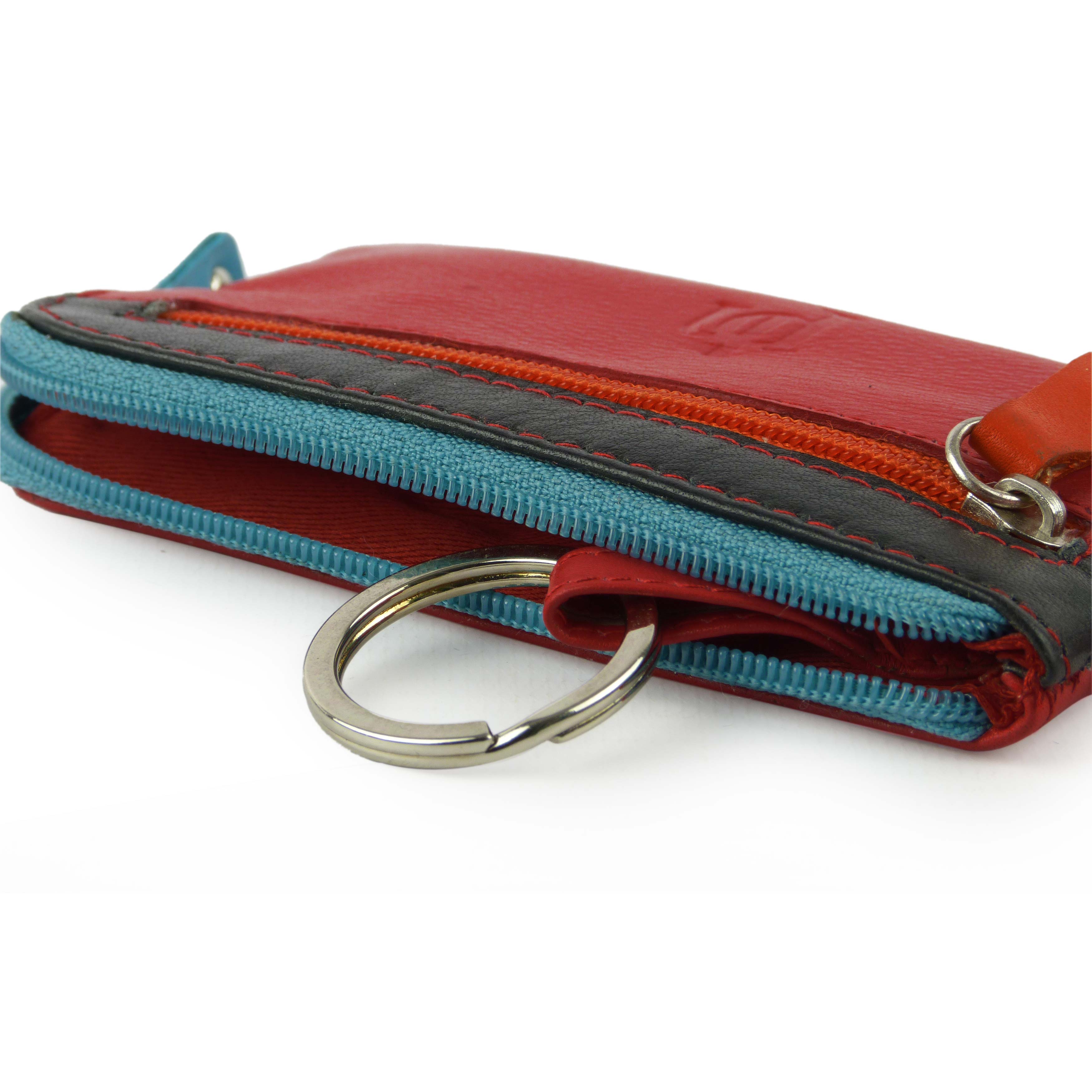 Mens Ladies Quality Soft Leather Coin Purse by Prime Hide Keyring Multi