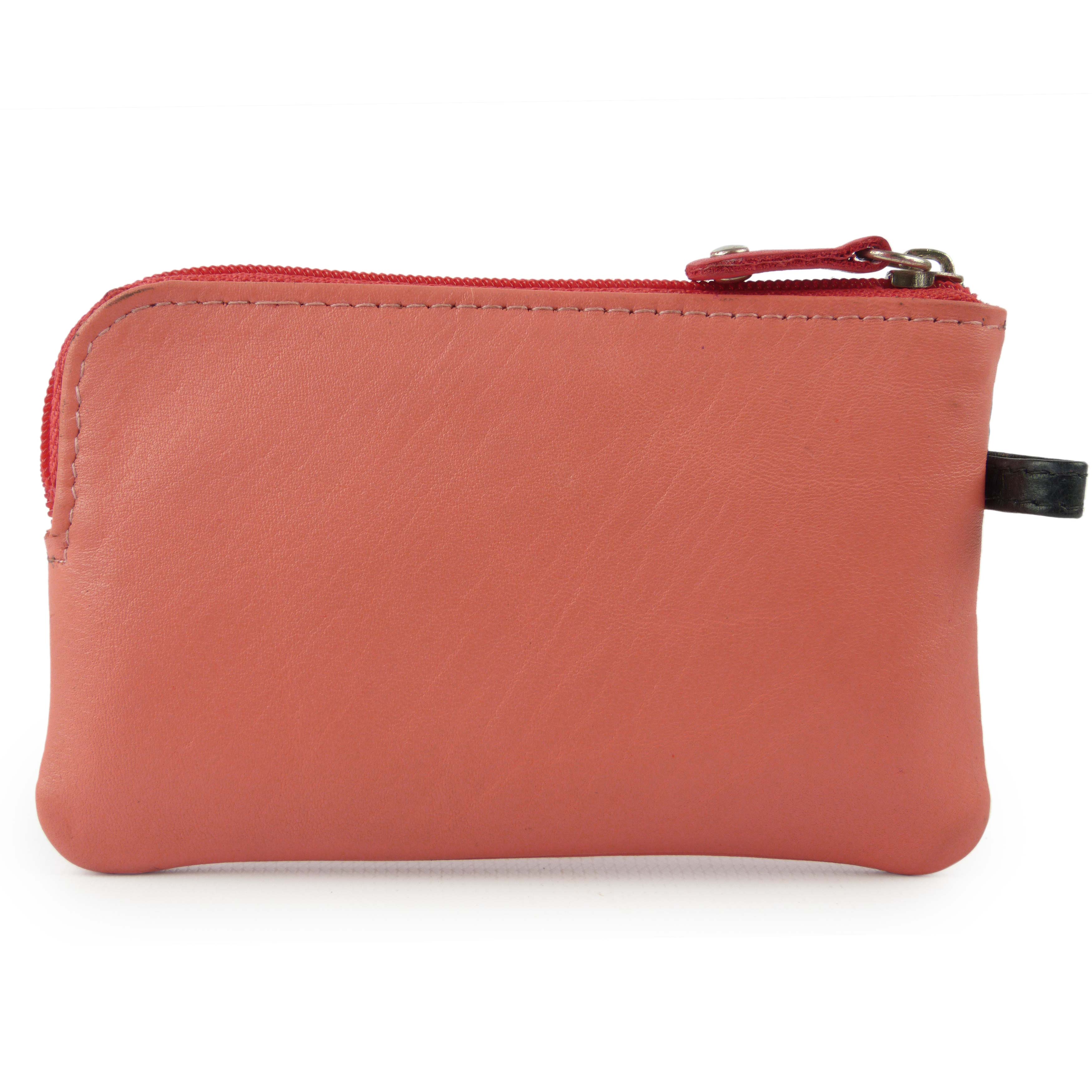 Mens Ladies Quality Soft Leather Coin Purse by Prime Hide Keyring Multi