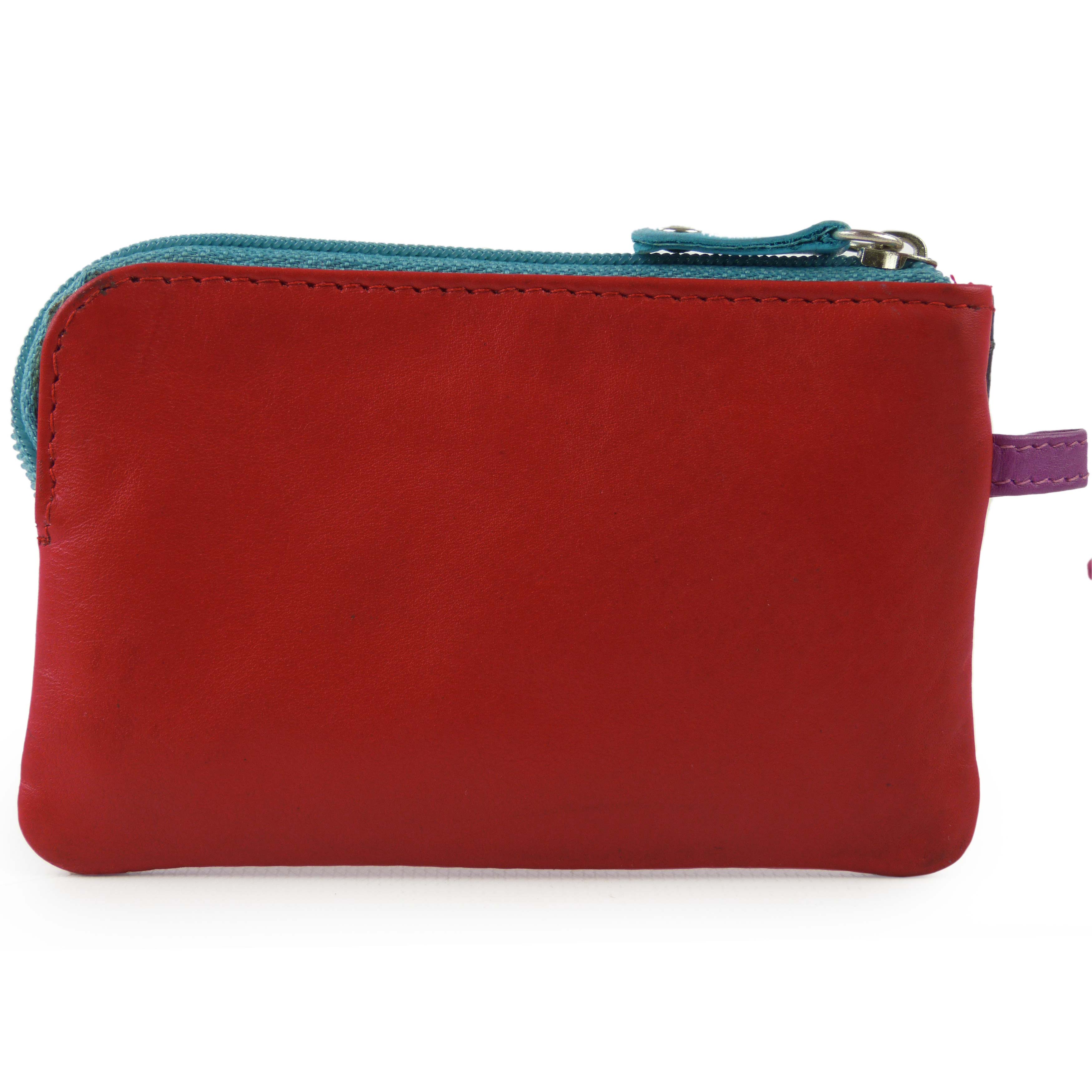 Mens Ladies Quality Soft Leather Coin Purse by Prime Hide Keyring Multi