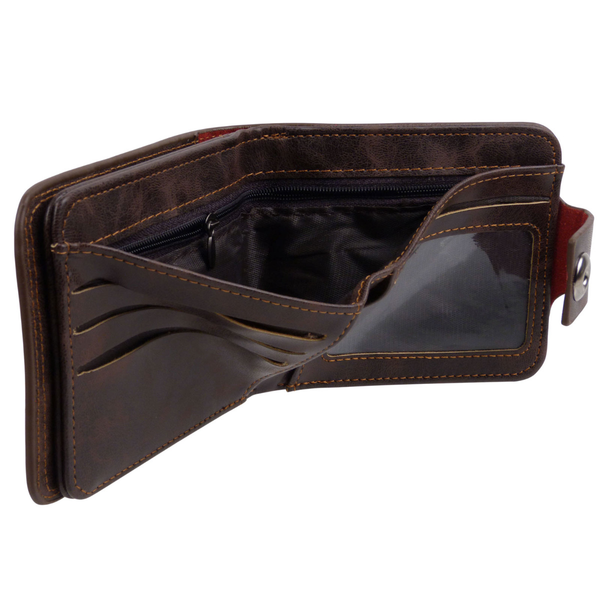 Mens Vegan Leather BiFold Cash & Card Wallet eBay