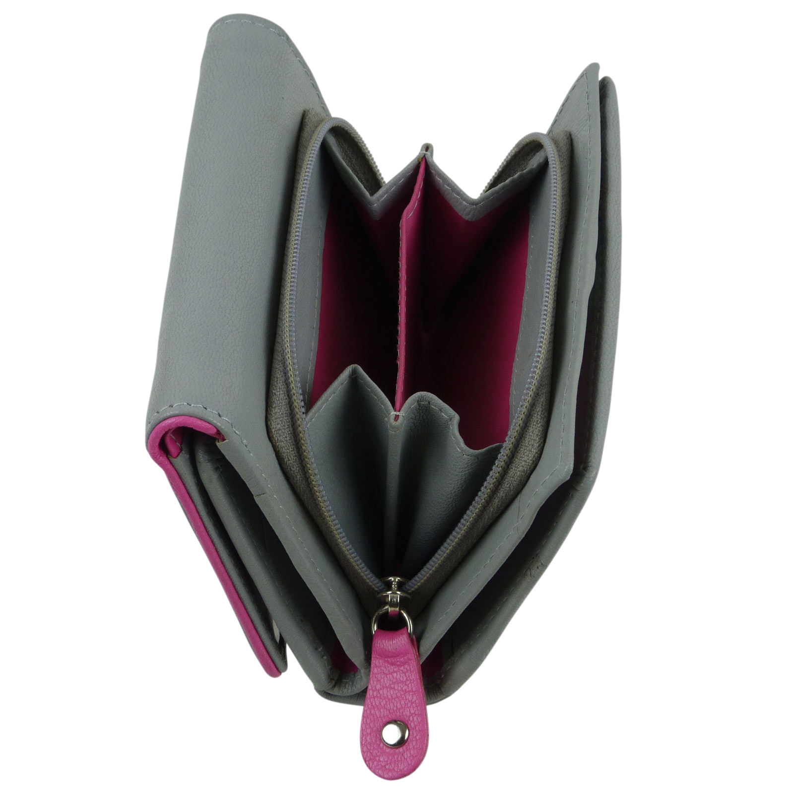 Ladies Leather TriFold Purse/Wallet with Flamingoes by Mala Freya