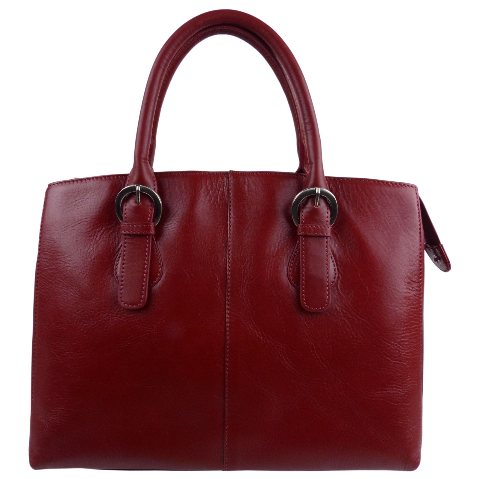 Ladies Italian Vintage Red Leather Grab Bag Handbag by Visconti Tote ...