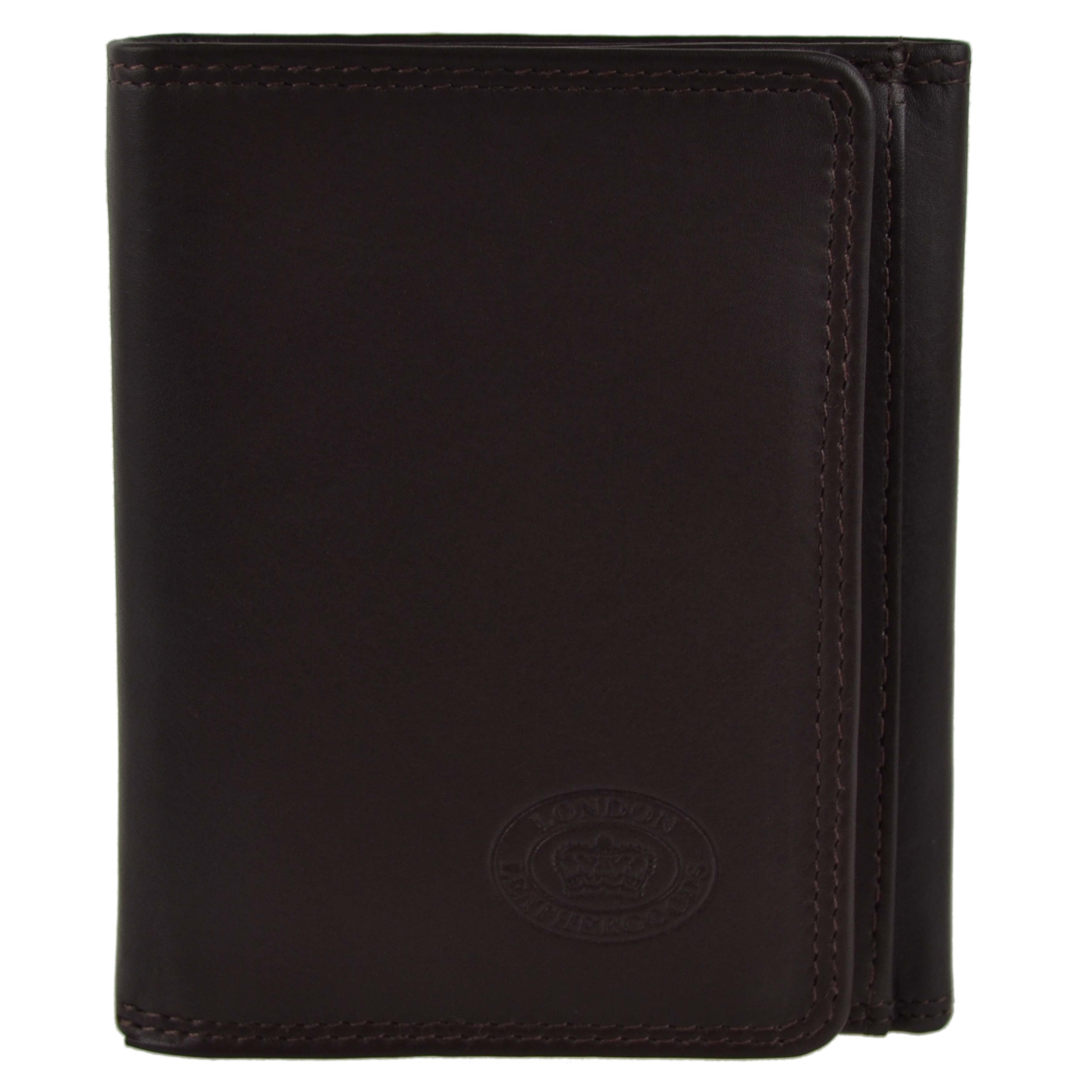 London Leathergoods Mens TriFold Banknote, Coin & Card Wallet eBay