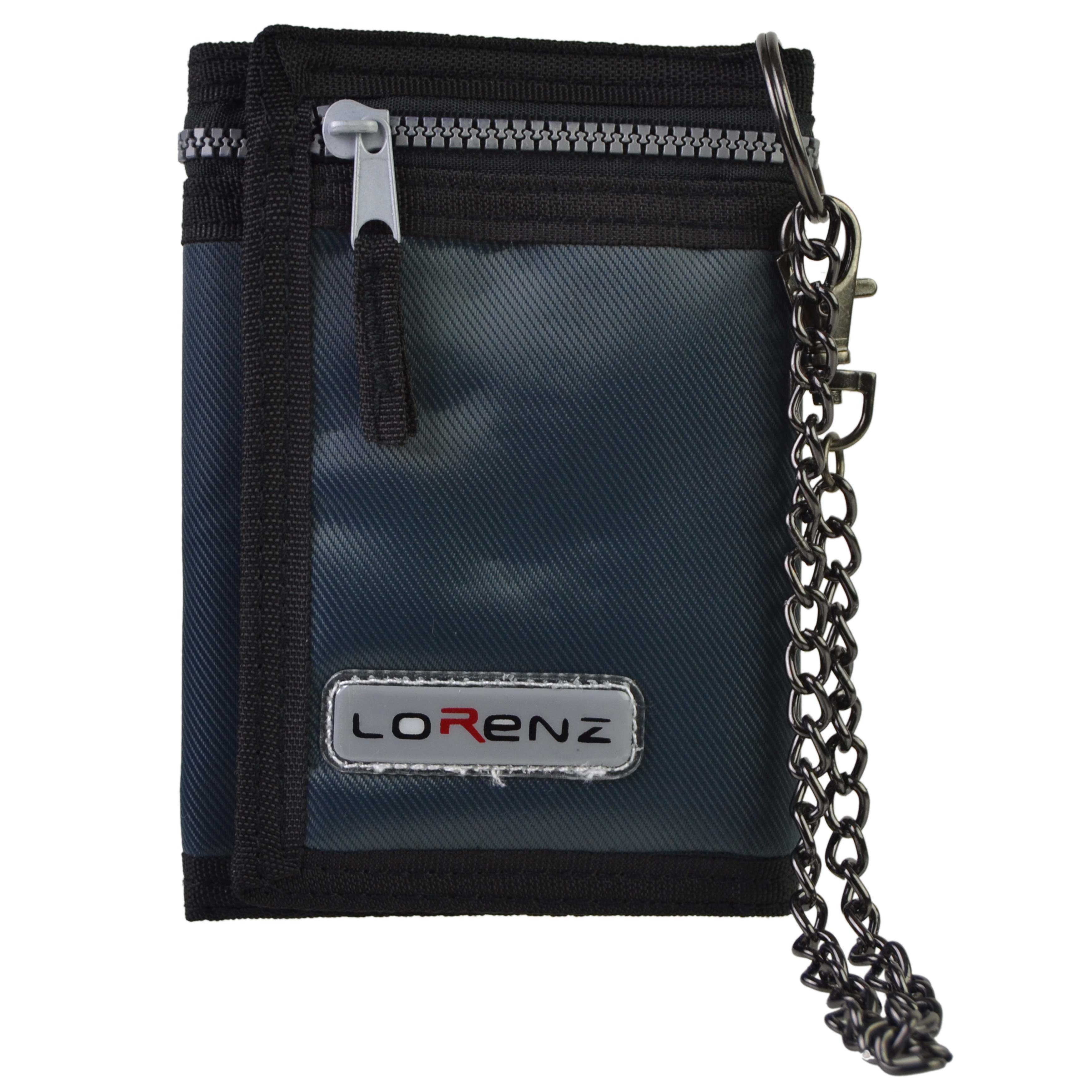 Mens Boys TriFold Sports Wallet by Lorenz with Security Chain Handy eBay