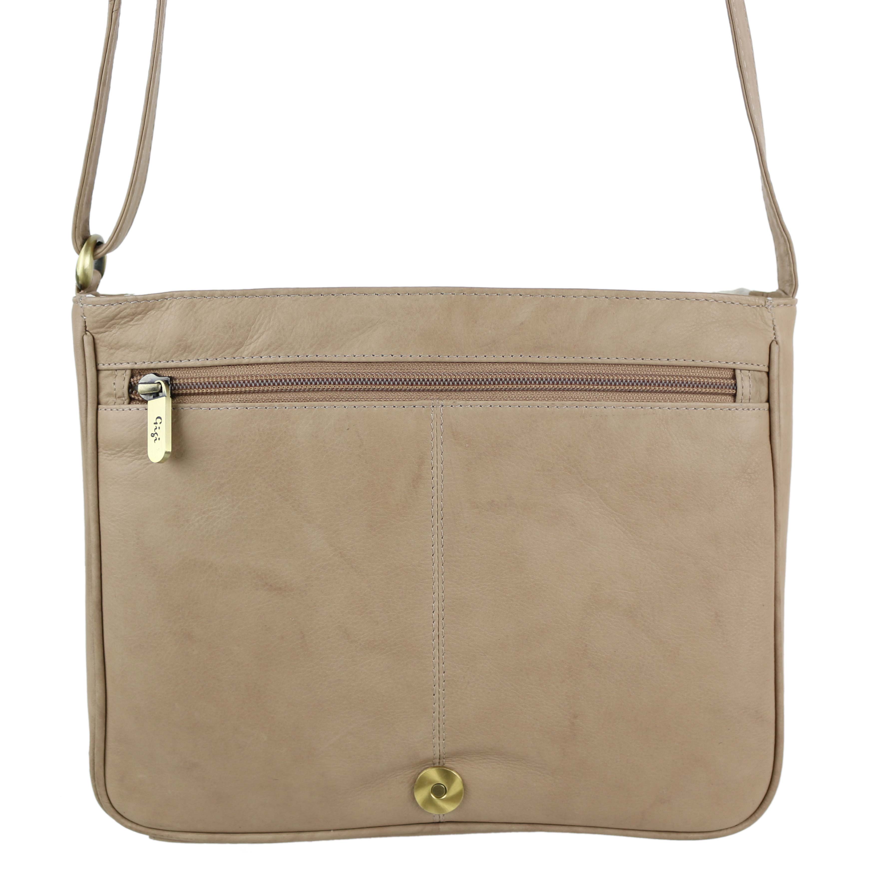 Ladies Soft Leather Cross Body Shoulder Bag by GiGi Classic Stripes