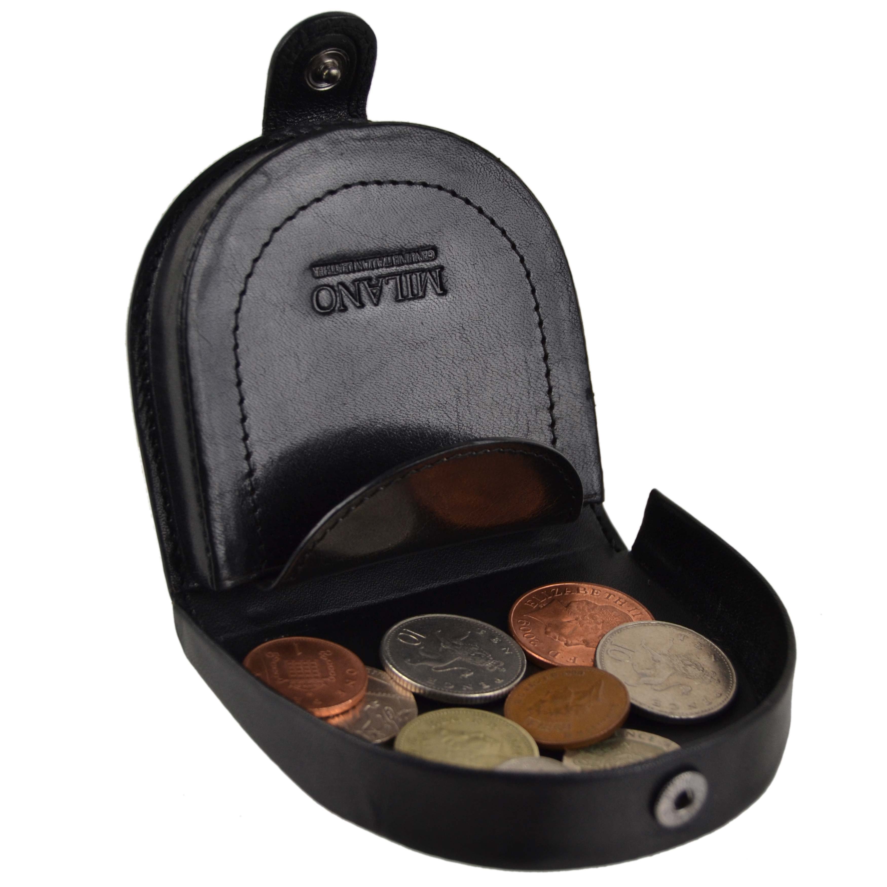 mens leather coin case