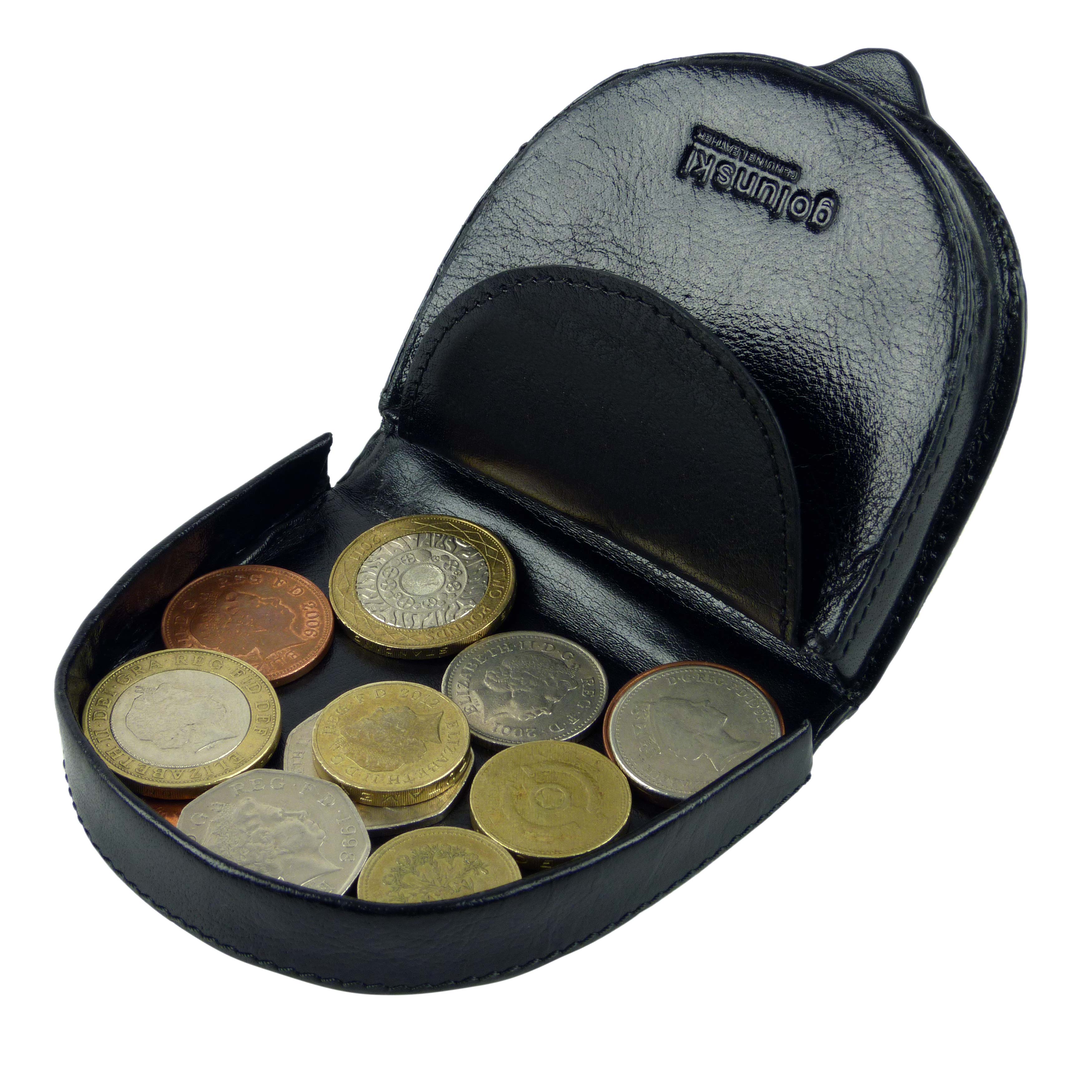 mens leather coin case