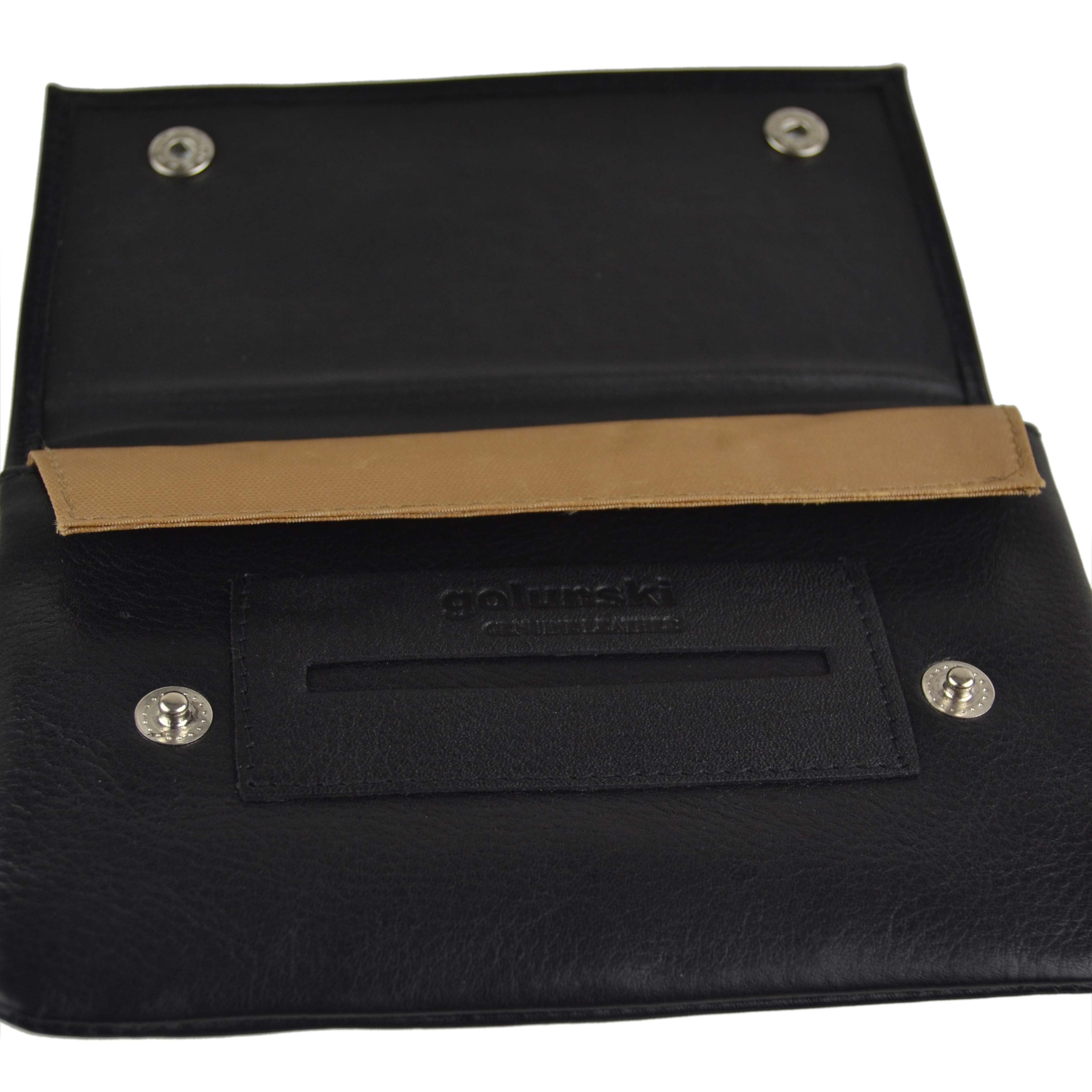 Download Great Quality Contrast Lined Black Leather Rolling Tobacco Pouch by Golunski | eBay