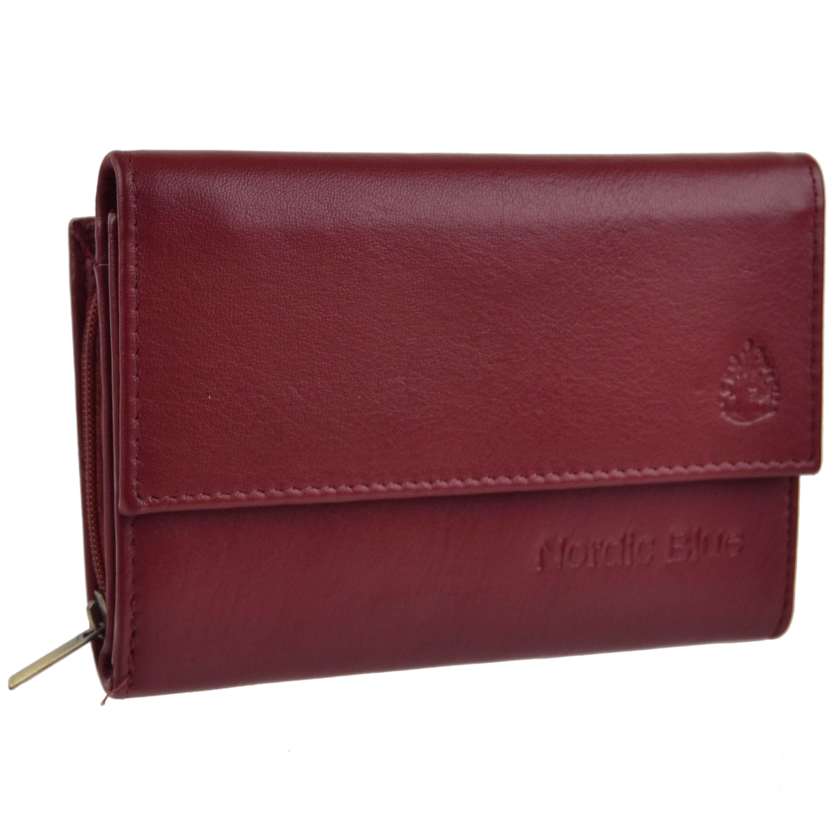 Ladies Leather Flap Over with Coin Section Purse/Wallet by Hansson