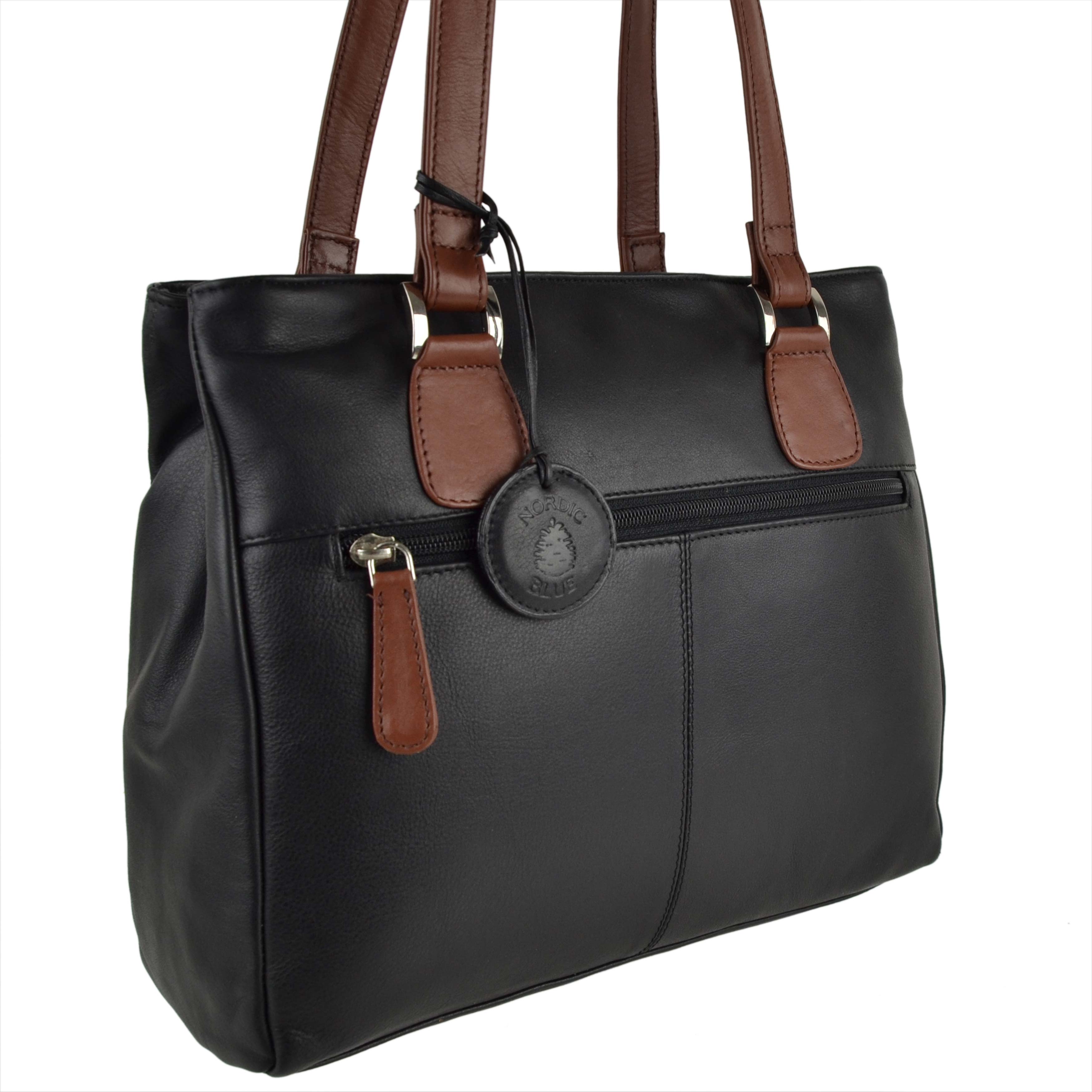 nordic blue leather bag