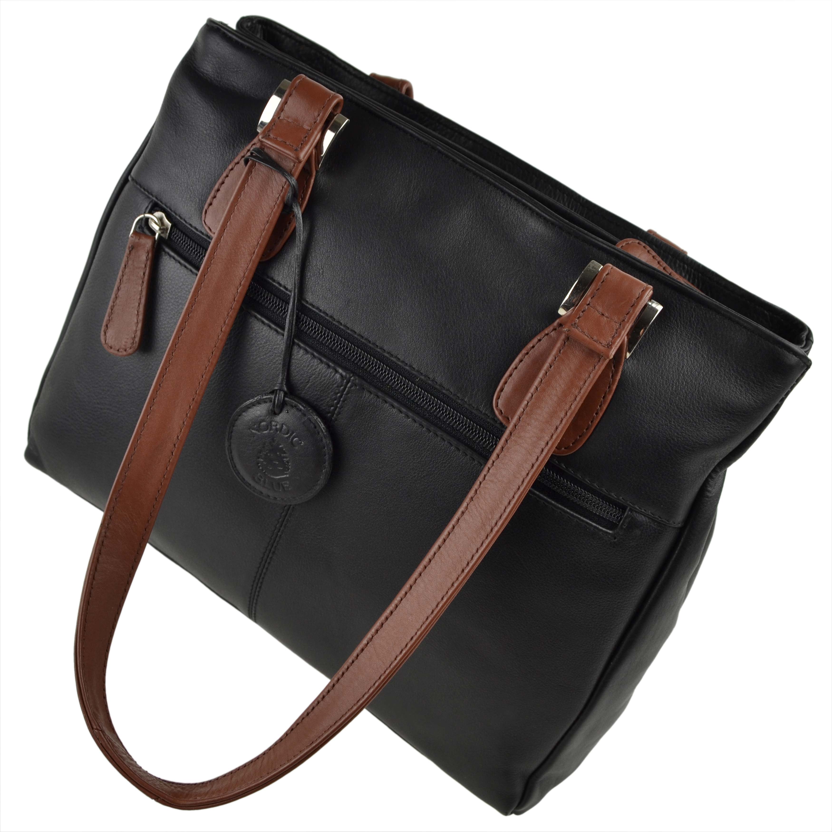 nordic blue leather bag