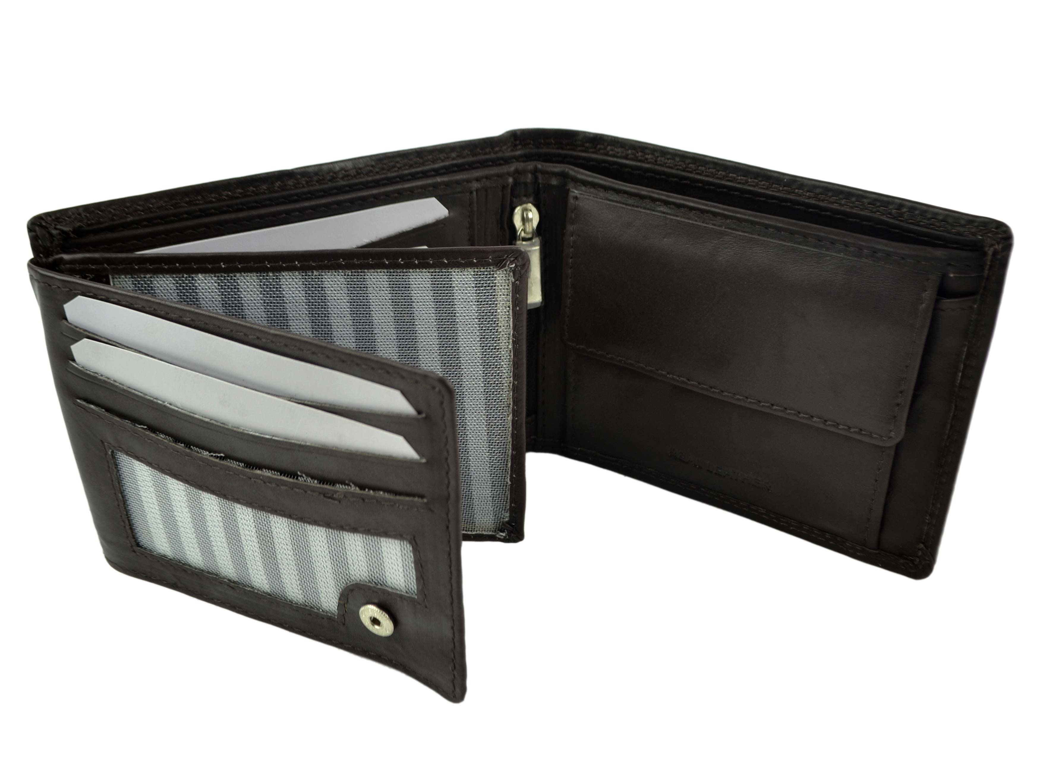 Mens Quality Soft Leather Wallet by London Leather Goods Trifold