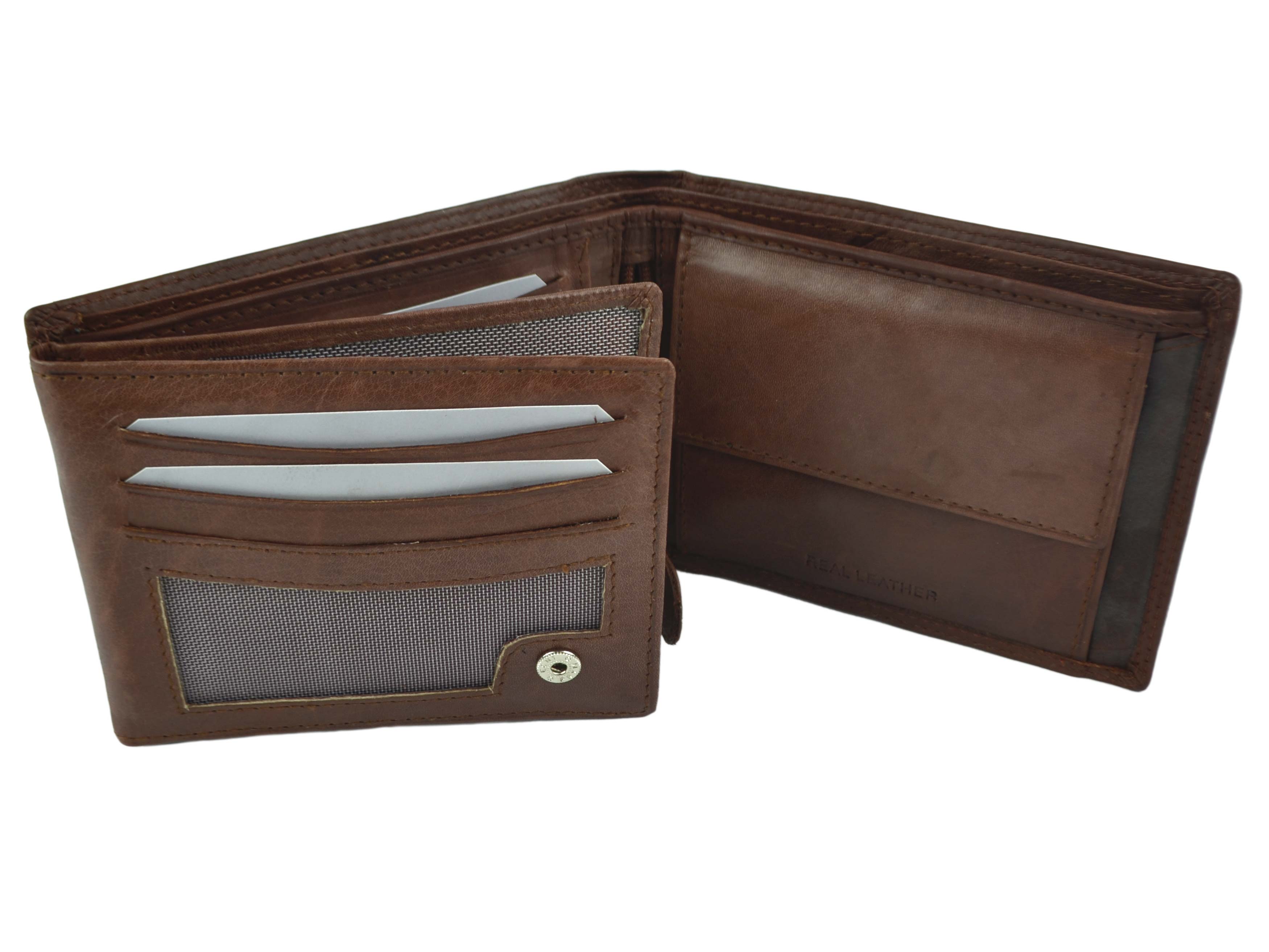 Mens quality soft leather wallet by london leather goods trifold