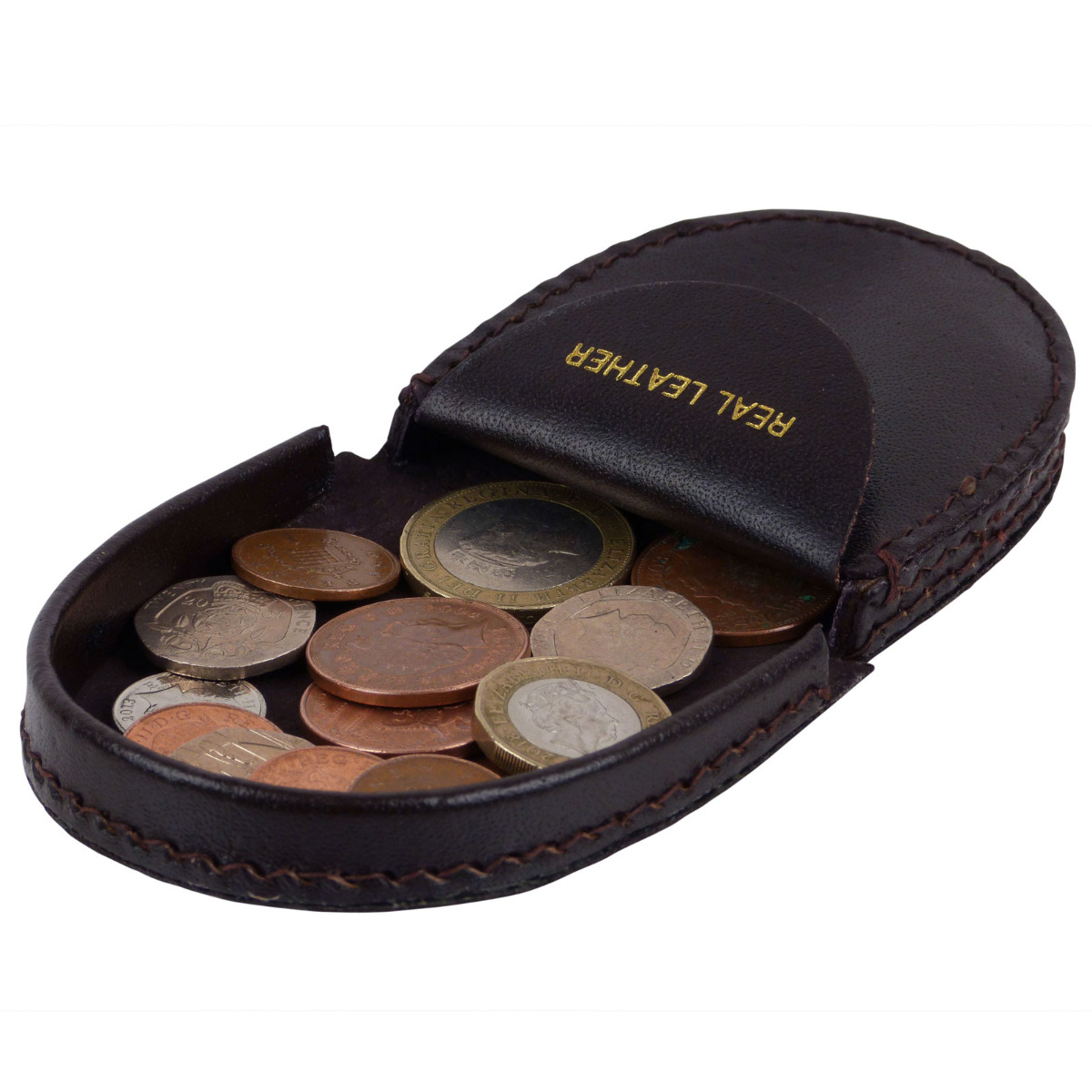 INJOYLIFE Genuine Leather Coin Purse Wallet Change Pouch Mini Tray Money Wallet for Mens Women Grey Coin Purse 