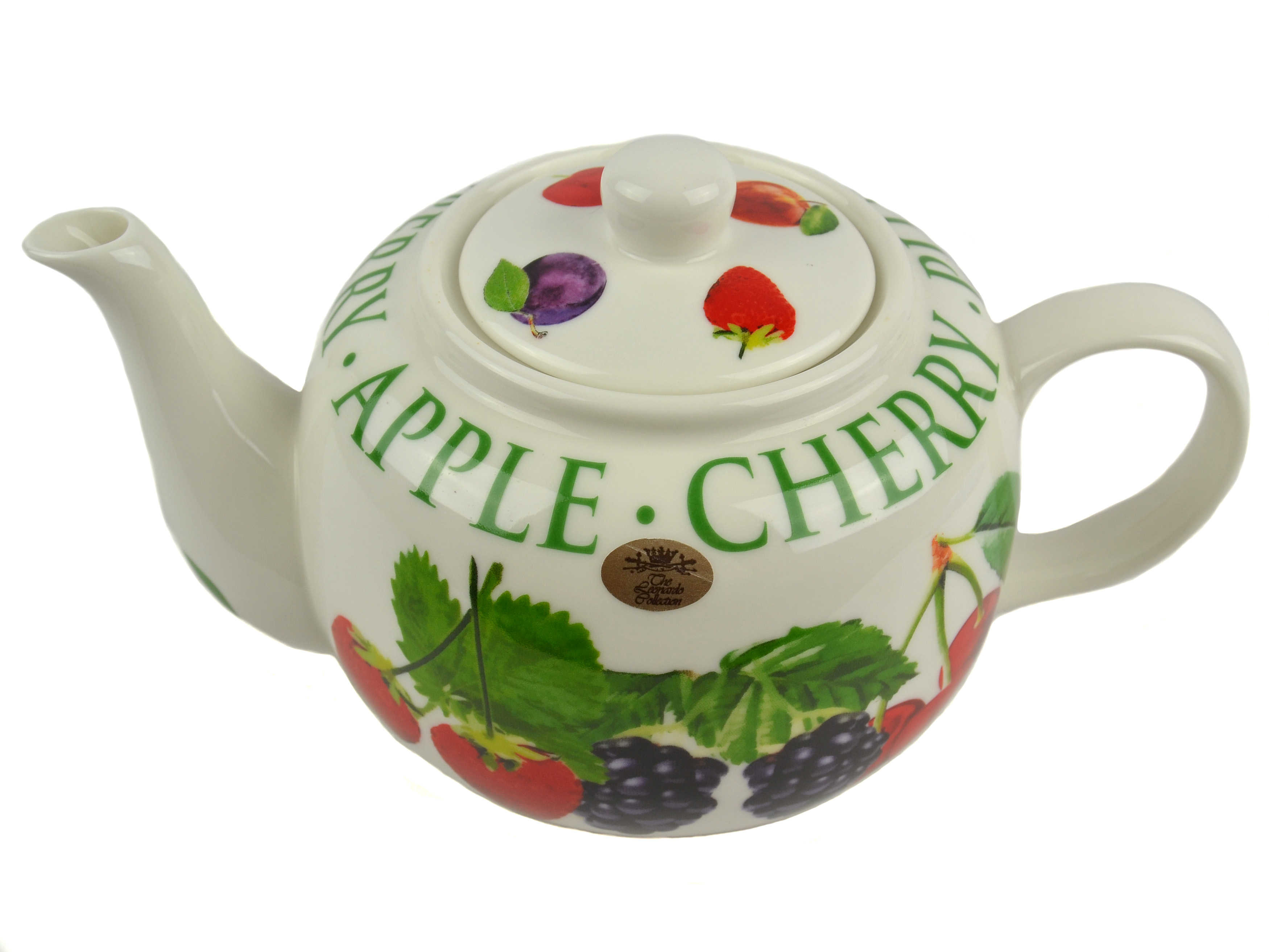 Fine China White Orchard Fruits Teapot by The Leonardo Collection Gift