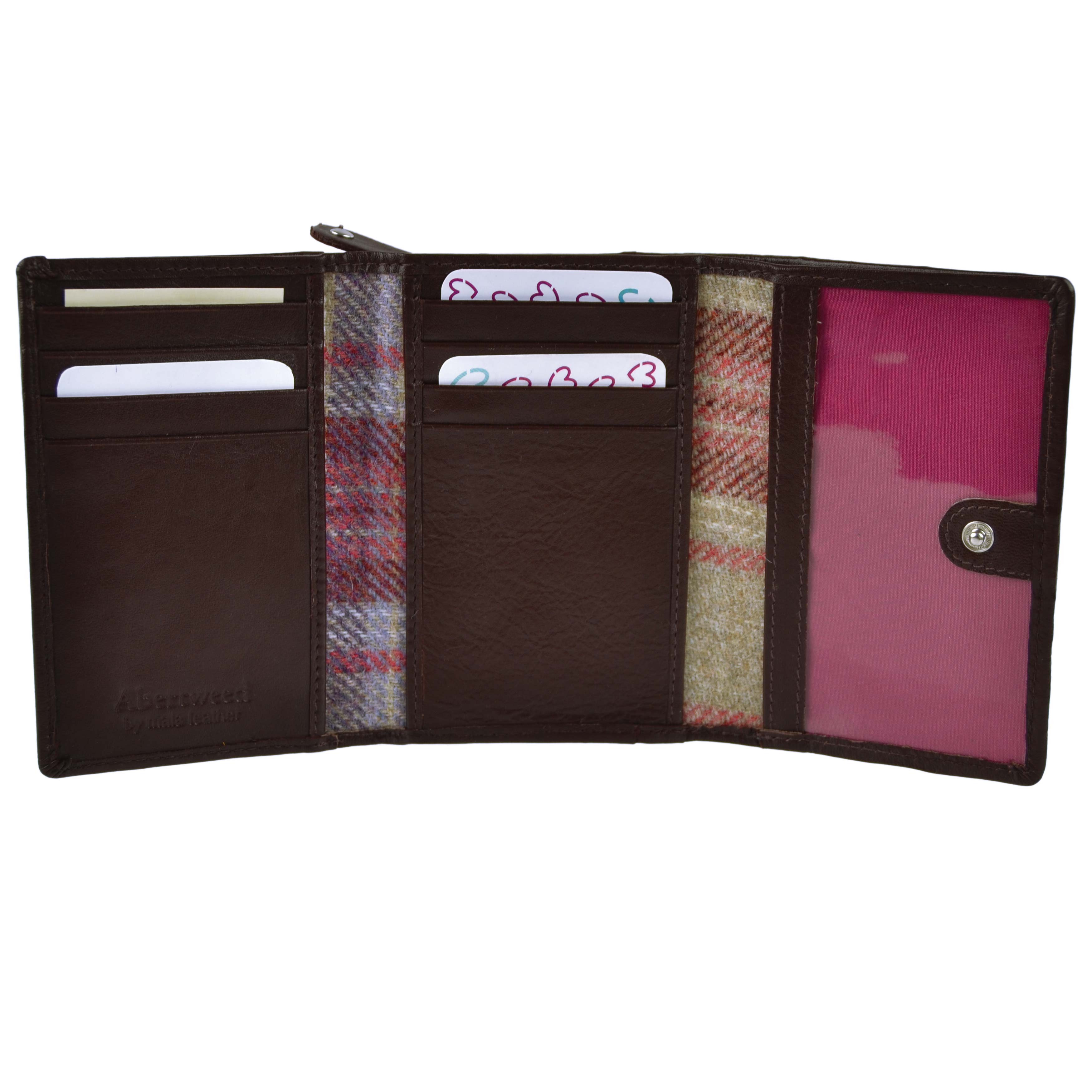 Ladies Compact TriFold Leather Purse Wallet by Mala Abertweed