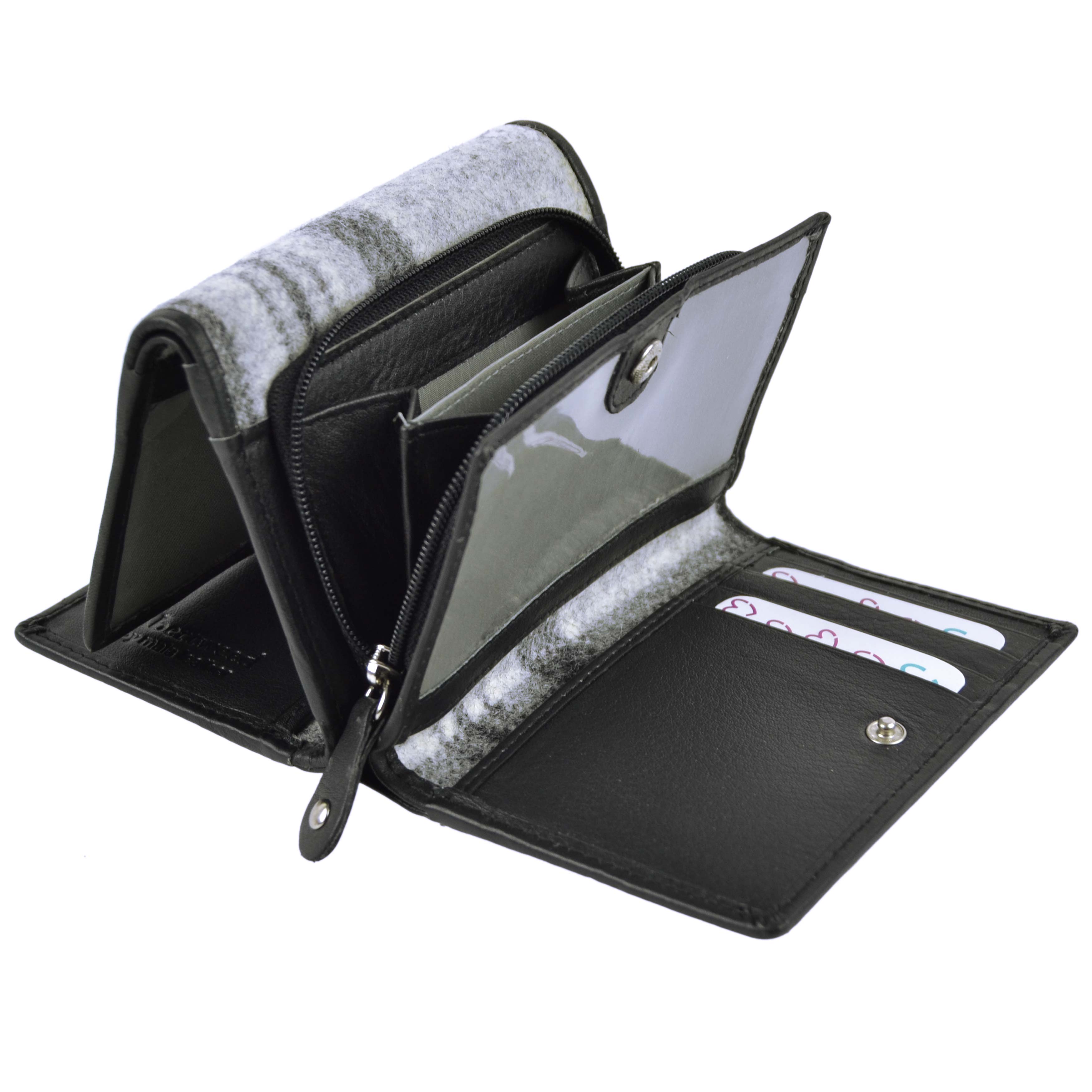 Ladies Compact TriFold Leather Purse Wallet by Mala Abertweed