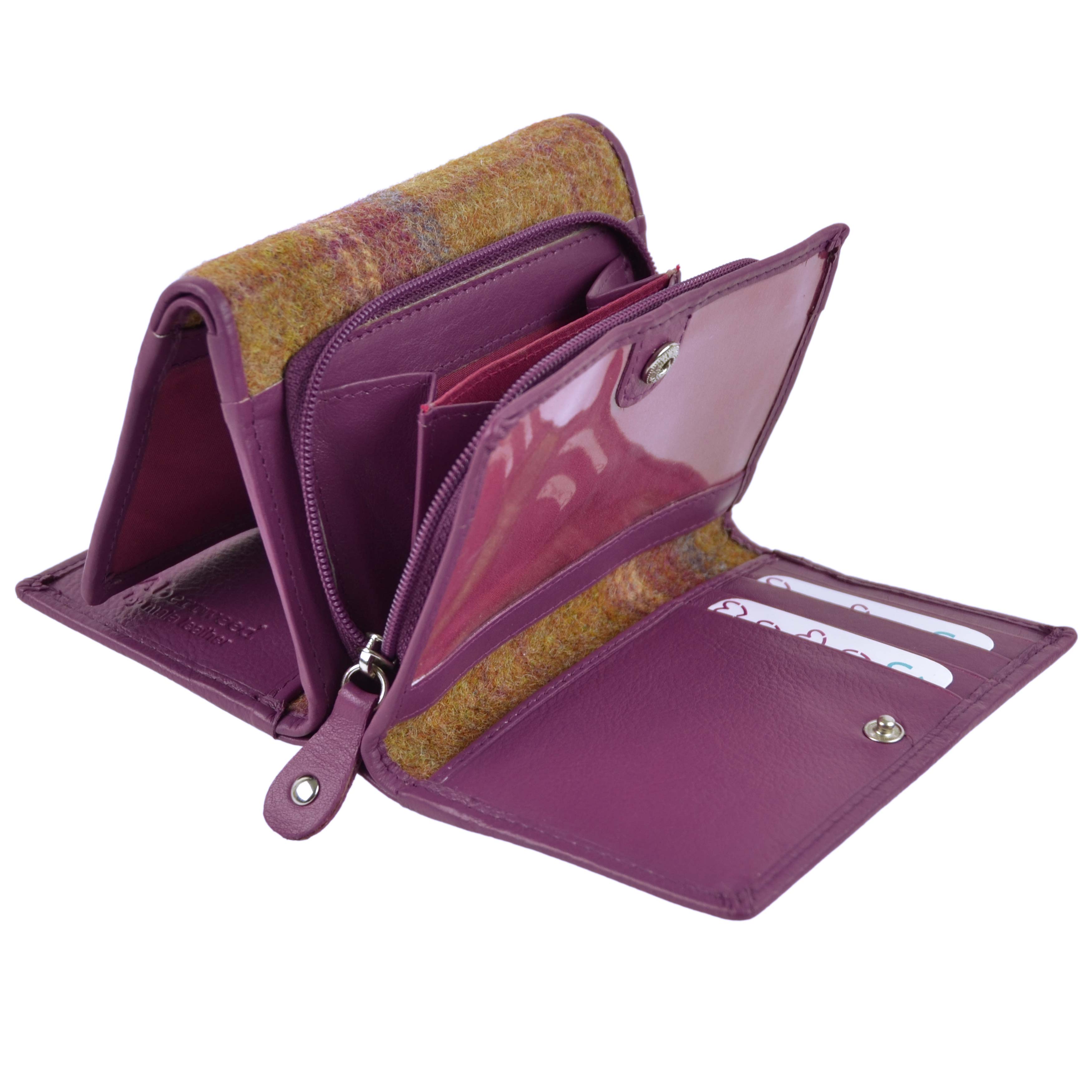 Ladies Compact TriFold Leather Purse Wallet by Mala Abertweed